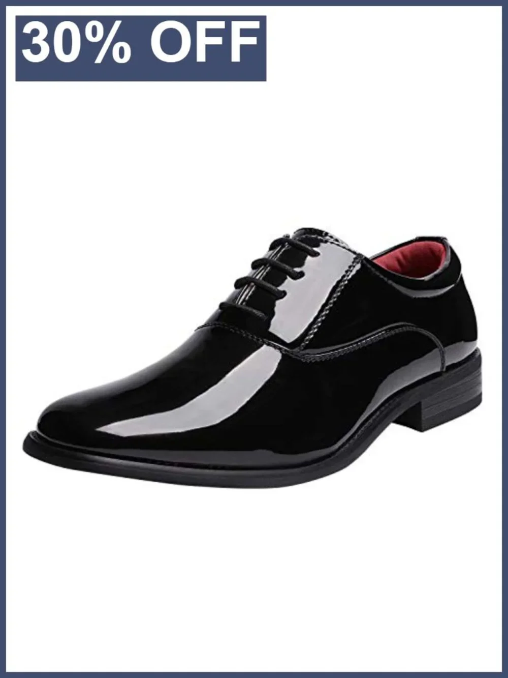 Faux Patent Leather Tuxedo Dress Shoes, Lace-Up Oxfords for Men